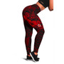 Polynesian Hawaii Legging - Humpback Whale with Hibiscus (Red) 1