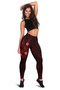 Polynesian Hawaii Legging - Humpback Whale with Hibiscus (Red) 2