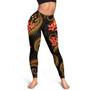 Kosrae Micronesian Women Legging - Gold Plumeria 3