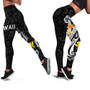 Hawaii Legging - Kanaka Maoli Polynesian Patterns Plumeria (Black) 1