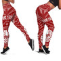 Tahiti Personalised Legging - Tahiti Seal In Polynesian Tattoo Style (Red) -BN25 4