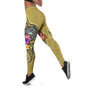 American Samoa Polynesian Legging - Floral With Seal Gold 1