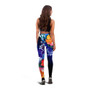 Guam Legging- Humpback Whale with Tropical Flowers (Blue) 4