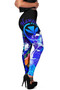 Polynesian Hawaii Legging - Kanaka Maoli Humpback Whale with Tropical Flowers (Blue) 2