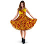 Polynesia Midi Dress - Tribal Pattern Yellow- BN12 1