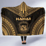 Hawaii Polynesian Chief Hooded Blanket - Gold Version 5