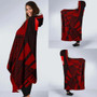 Wallis And Futuna Hooded Blanket - Polynesian Tattoo Red 2