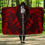 New Caledonia Hooded Blanket - Polynesian Tattoo Red 1