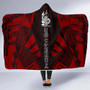 New Caledonia Hooded Blanket - Polynesian Tattoo Red 5