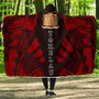 Tokelau Hooded Blanket - Polynesian Tattoo Red 1