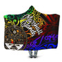 Marshall Islands Hooded Blanket - Rainbow Polynesian Pattern Crest 1