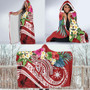 The Philippines Hooded Blanket - Summer Plumeria (Red) 4