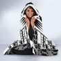 Northern Mariana Islands Hooded Blanket - Polynesian Tattoo Black 3