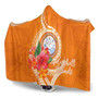 Marshall Islands Polynesian Hooded Blanket - Orange Floral With Seal 4