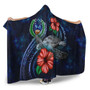 Pohnpei Polynesian Hooded Blanket - Blue Turtle Hibiscus 2