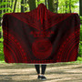 American Samoa Polynesian Chief Hooded Blanket - Red Version 1