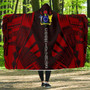 Cook Islands Hooded Blanket - Polynesian Tattoo Red 1