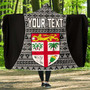 Fiji Custom Personalised Hooded Blanket - Tapa Pattern Sport Style 1