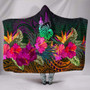 New Caledonia Polynesian Hooded Blanket - Summer Hibiscus 1