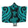 Tonga Hooded Blanket - Turquoise Tentacle Turtle 1