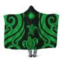 Marshall Islands Hooded Blanket - Green Tentacle Turtle 1