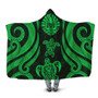 Tahiti Hooded Blanket - Green Tentacle Turtle 1