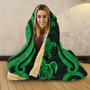 Fiji Hooded Blanket - Green Tentacle Turtle Crest 4