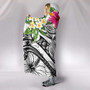 YAP Polynesian Hooded Blanket - Summer Plumeria (White) 4