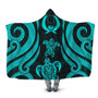 Pohnpei Hooded Blanket - Turquoise Tentacle Turtle 1