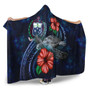 Samoa Polynesian Hooded Blanket - Blue Turtle Hibiscus 2