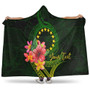 Cook Islands Polynesian Custom Personalised Hooded Blanket - Floral With Seal Flag Color 1