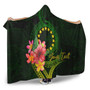 Cook Islands Polynesian Custom Personalised Hooded Blanket - Floral With Seal Flag Color 2
