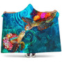 Polynesian Kanaka Maoli (Hawaiian) Hooded Blanket - Turtle Hawaii Map 1