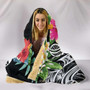 Marshall Islands Polynesian Hooded Blanket - Summer Plumeria (Black) 5