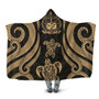 Samoa Hooded Blanket - Gold Tentacle Turtle 1