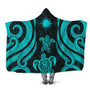Marshall Islands Hooded Blanket - Turquoise Tentacle Turtle 1