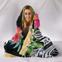 Tonga Polynesian Hooded Blanket - Summer Plumeria (Black) 5