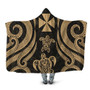 Wallis and Futuna Hooded Blanket - Gold Tentacle Turtle 1