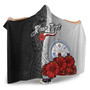 Marshall Islands Polynesian Custom Personalised Hooded Blanket- Coat Of Arm With Hibiscus White 2