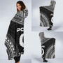 Pohnpei Polynesian Chief Hooded Blanket - Black Version 2