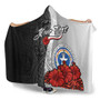 Northern Mariana Islands Polynesian Custom Personalised Hooded Blanket- Coat Of Arm With Hibiscus White 3