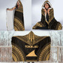 Tokelau Polynesian Chief Hooded Blanket - Gold Version 4