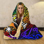 Chuuk Hooded Blanket - Rainbow Polynesian Pattern 4