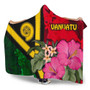 Vanuatu Hooded Blanket - Vanuatu Flag with Hibiscus 3