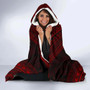 Gambier Islands Polynesian Chief Hooded Blanket - Red Version 3