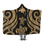 Papua New Guinea Hooded Blanket - Gold Tentacle Turtle 1