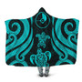 Yap Hooded Blanket - Turquoise Tentacle Turtle 1