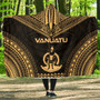 Vanuatu Polynesian Chief Hooded Blanket - Gold Version 1