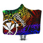 Hawaii Hooded Blanket - Rainbow Polynesian Pattern 1