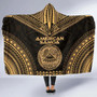 American Samoa Polynesian Chief Hooded Blanket - Gold Version 5